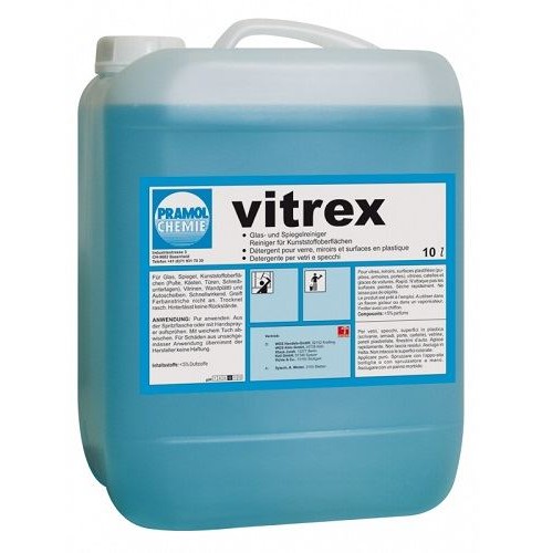 VITREX Pramol для стеклянных, зеркальных и пластиковых поверхностей 10 л, на основе спирта